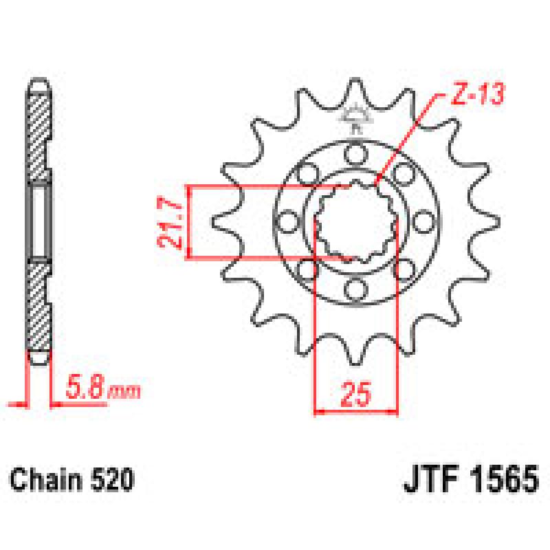 Купить Звездочка передняя JT Sprockets (шаг 520 ) JT JTF1565